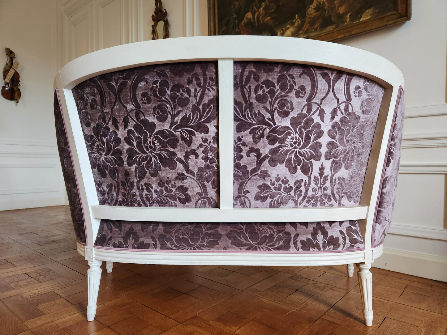 Ancien canapé Louis XVI, Maison Pierre Frey, velours.