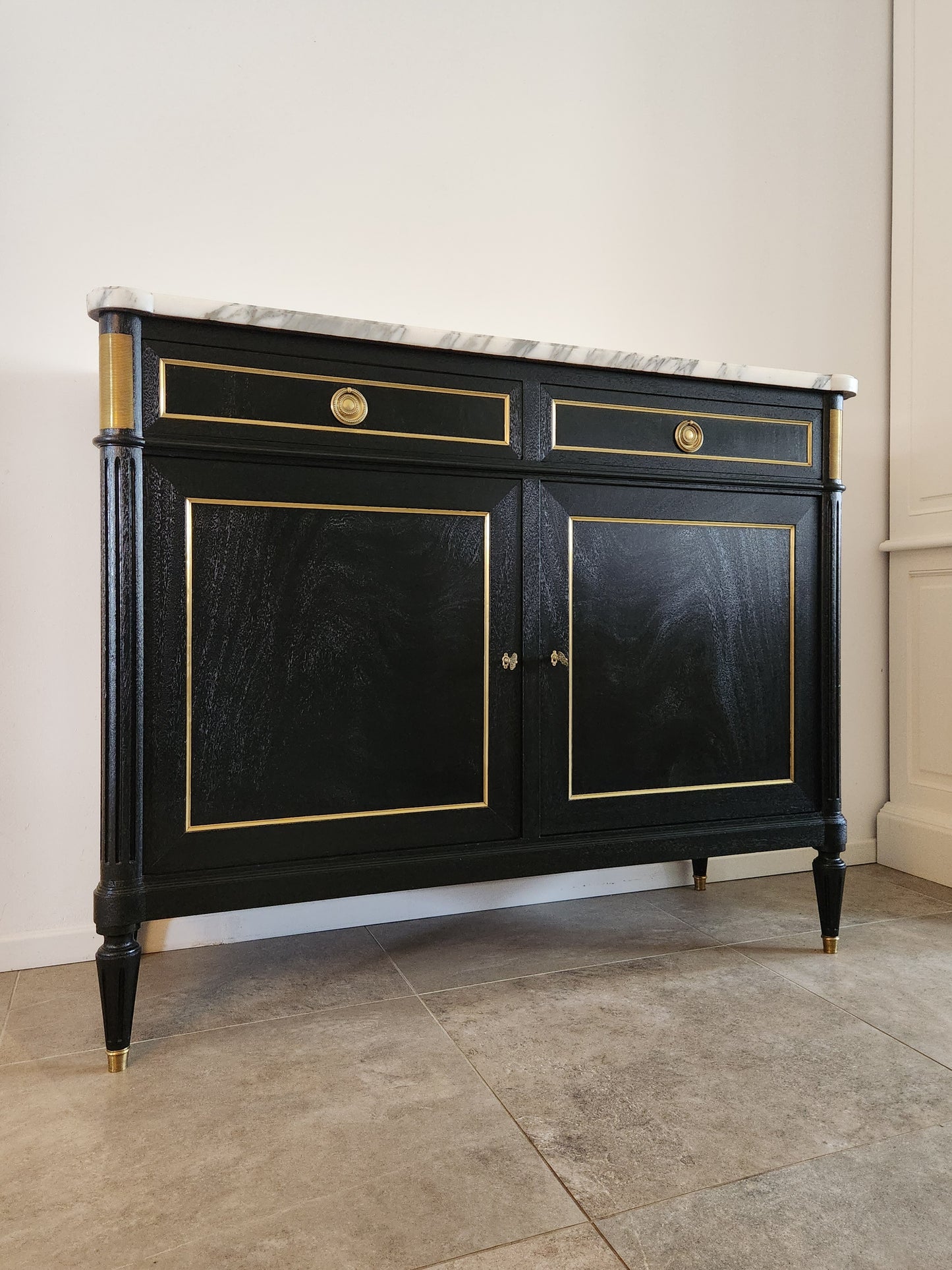 Buffet Louis XVI, marbre de Carrare