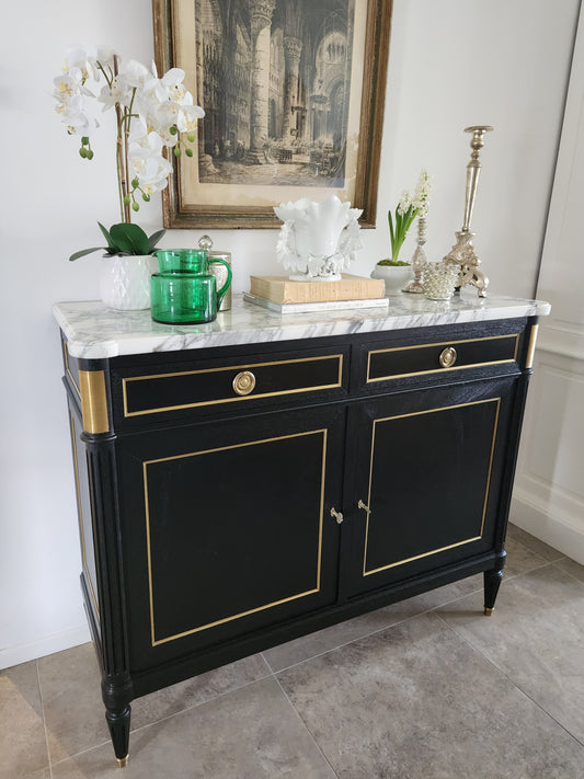 Buffet Louis XVI, marbre de Carrare