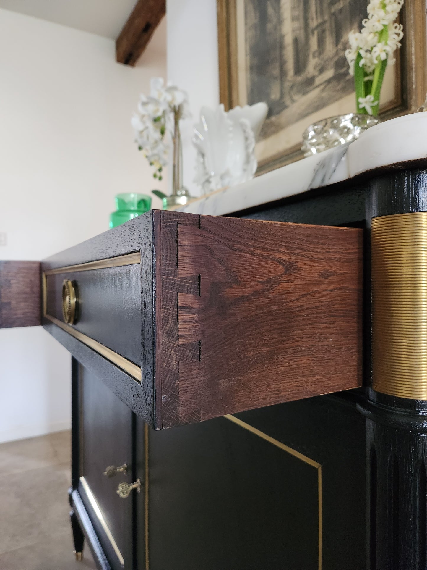 Buffet Louis XVI, marbre de Carrare