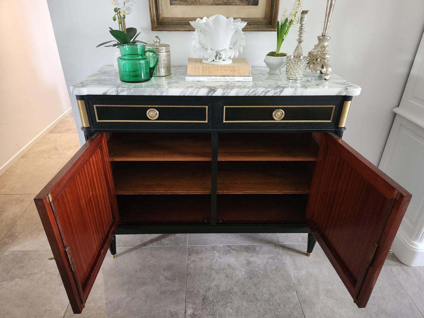 Buffet Louis XVI, marbre de Carrare