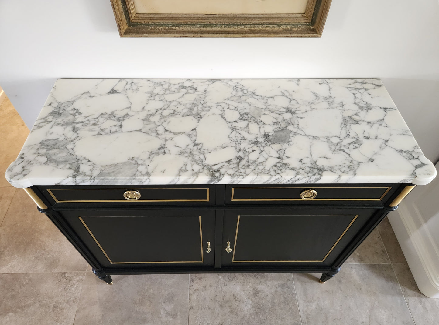 Buffet Louis XVI, marbre de Carrare