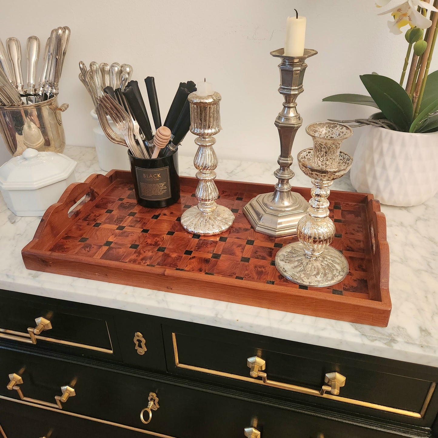 Plateau marqueterie