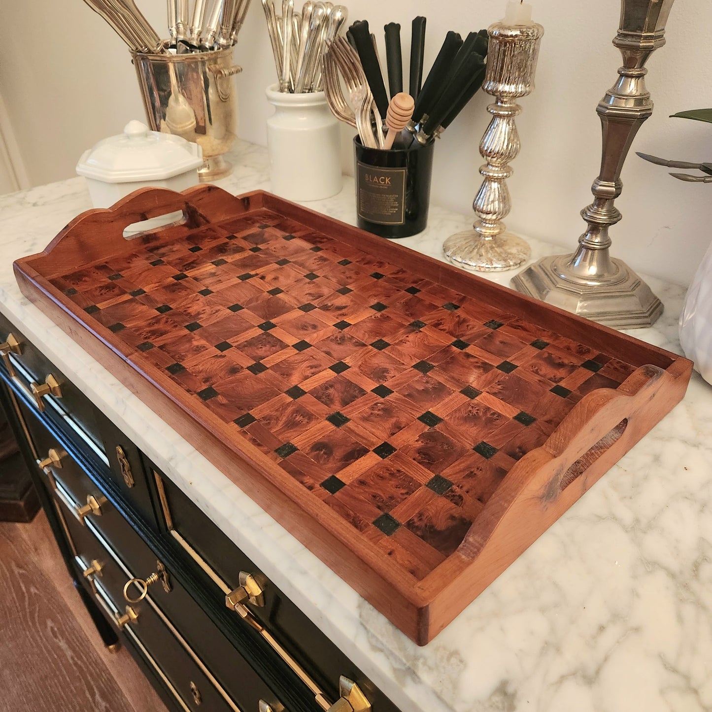 Plateau marqueterie
