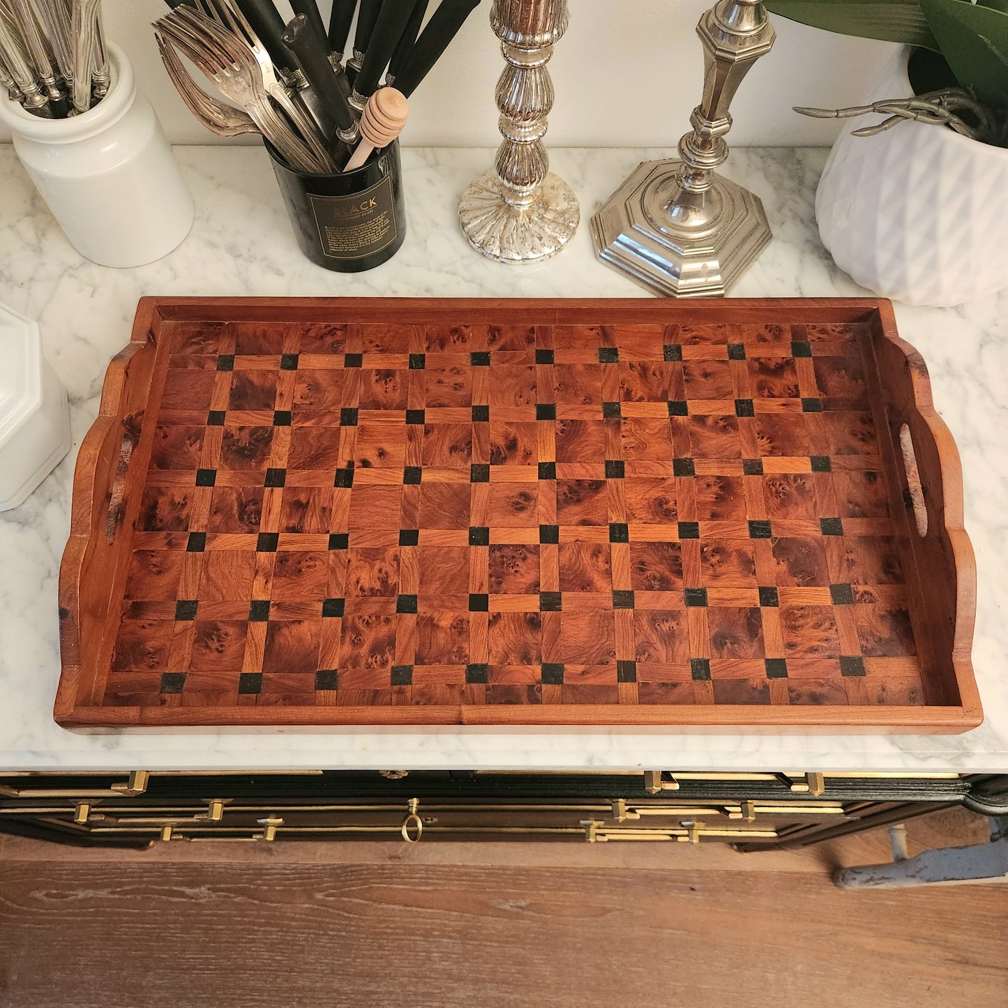 Plateau marqueterie