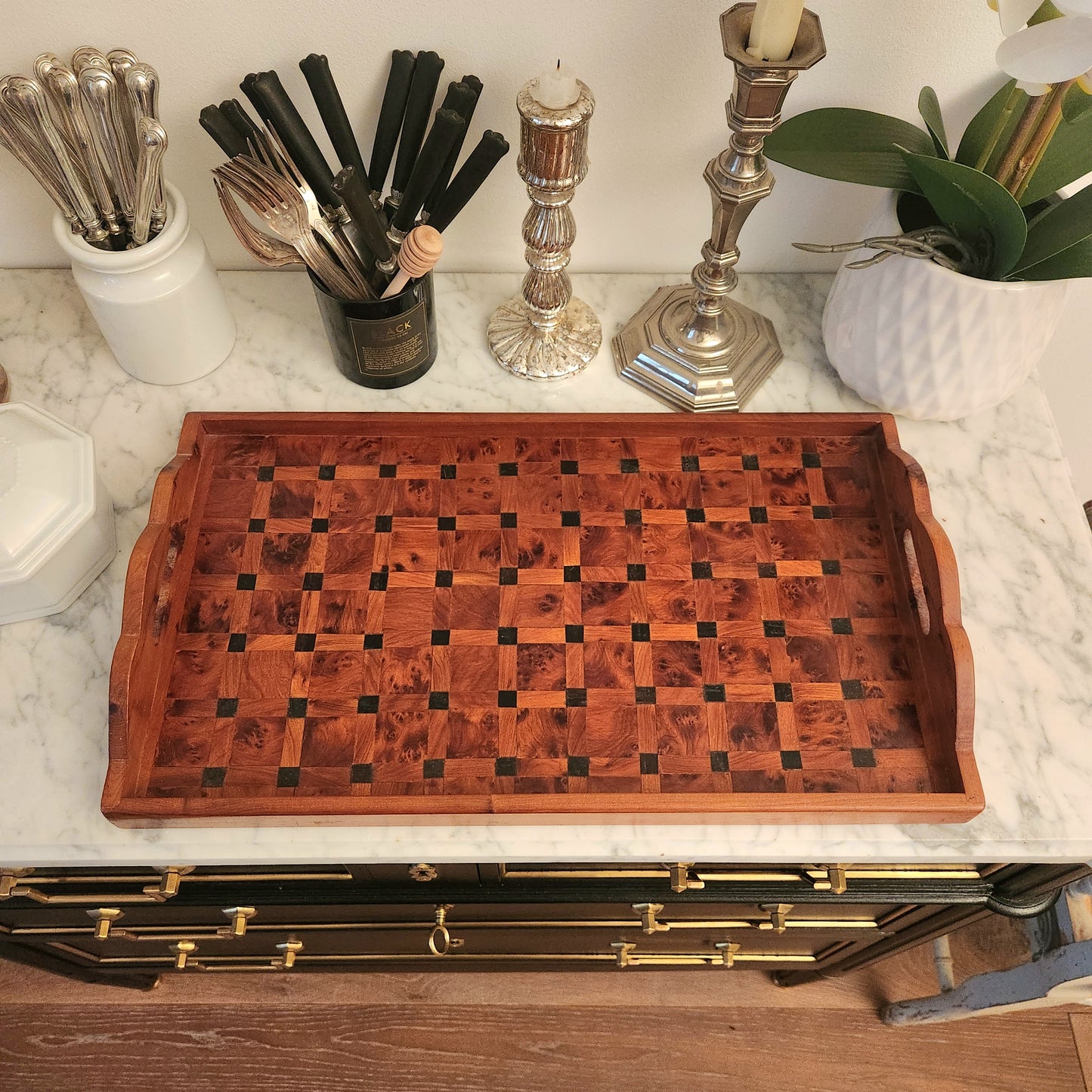 Plateau marqueterie