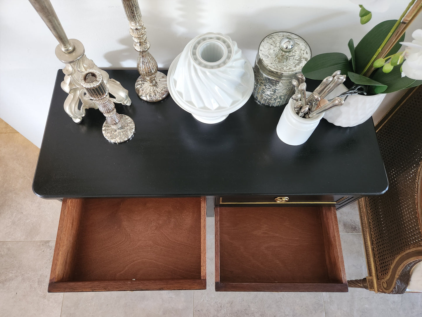 Ancienne console argentier de style Louis XVI,