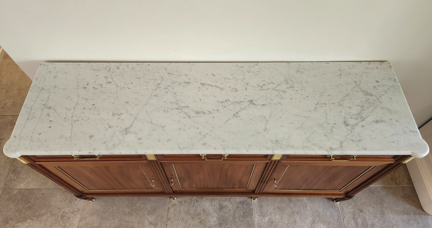 Buffet Louis XVI, Marbre de Carrare, Bronze.