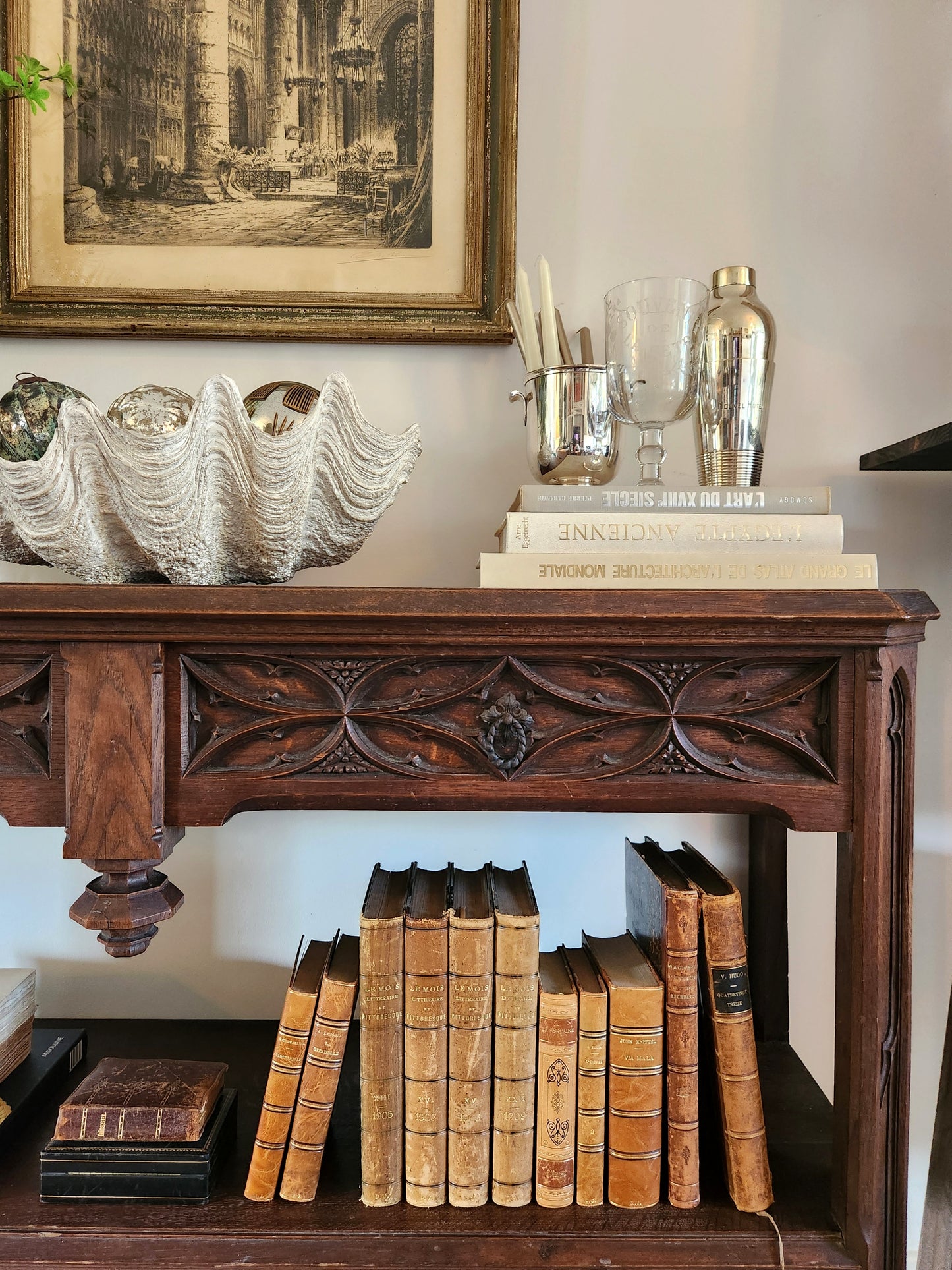 Console d'église française sculptée, 19ème