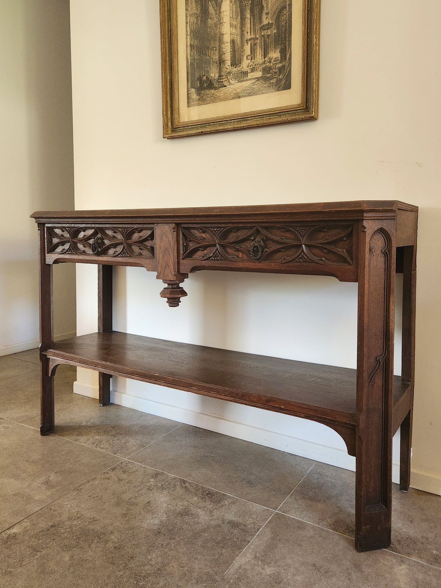 Console d'église française sculptée, 19ème