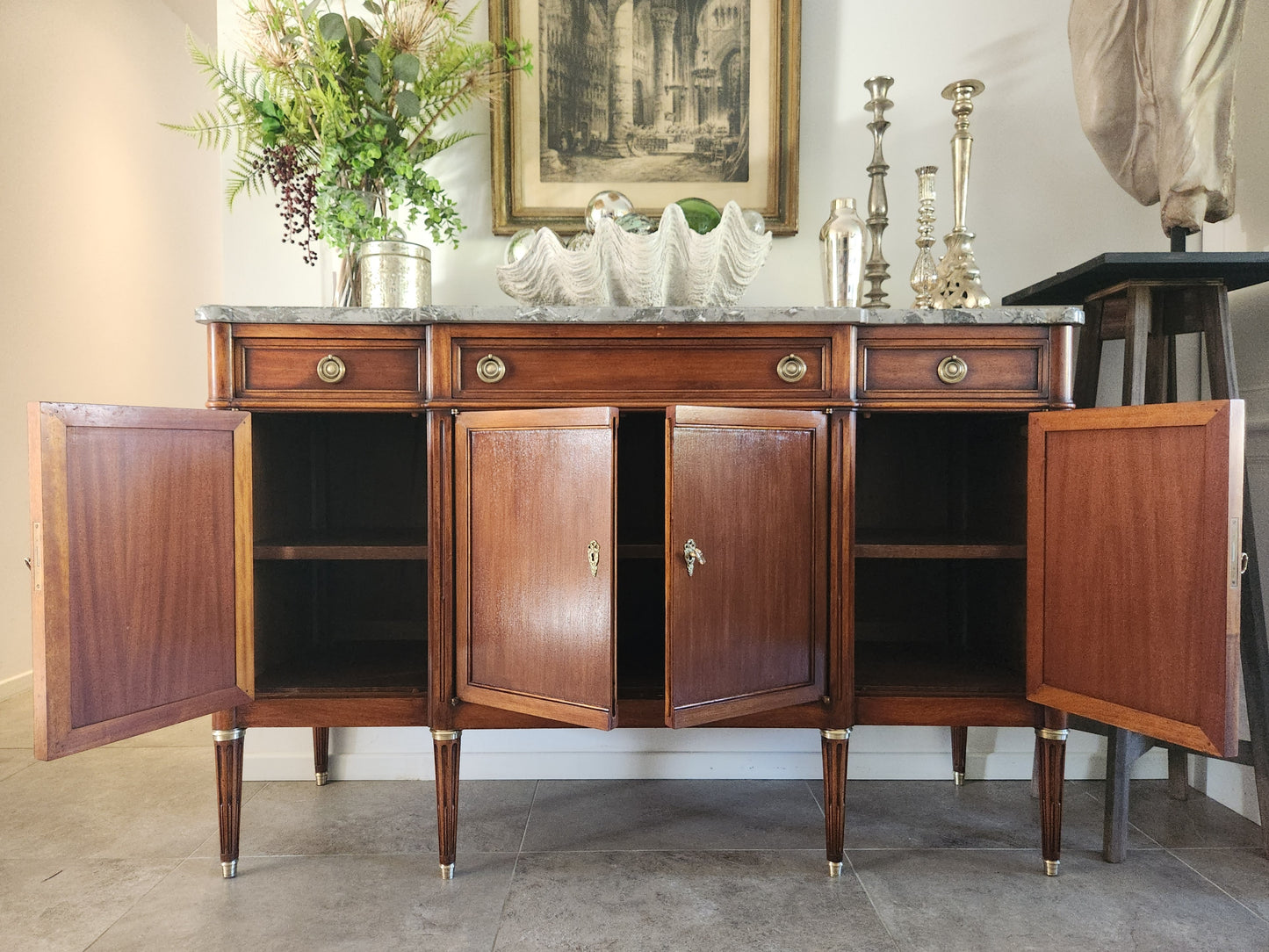 Buffet Louis XVI, Marbre et Bronze